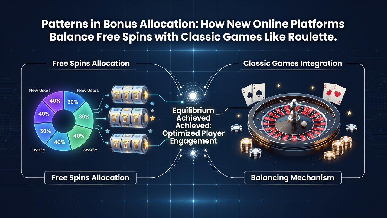 Graf over bonusfordeling mellem gratis spins og klassiske casinospil
